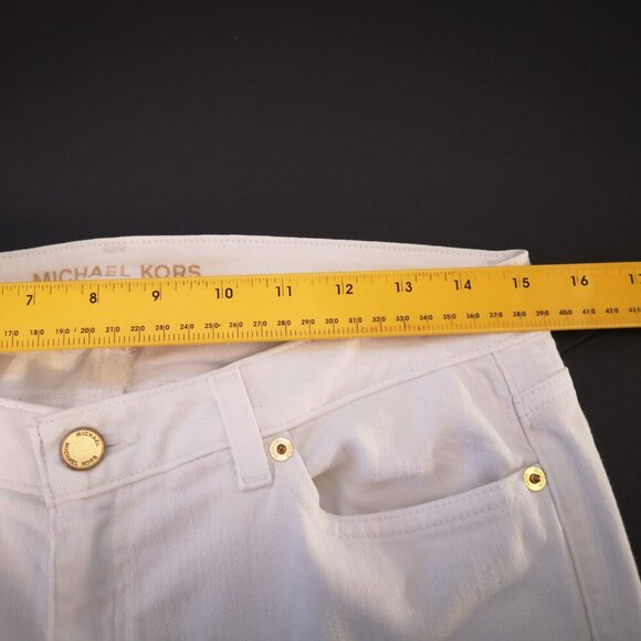 Michael Kors Ladies Cropped Skinny Size 8 Petite White Jeans - Picture 9 of 11